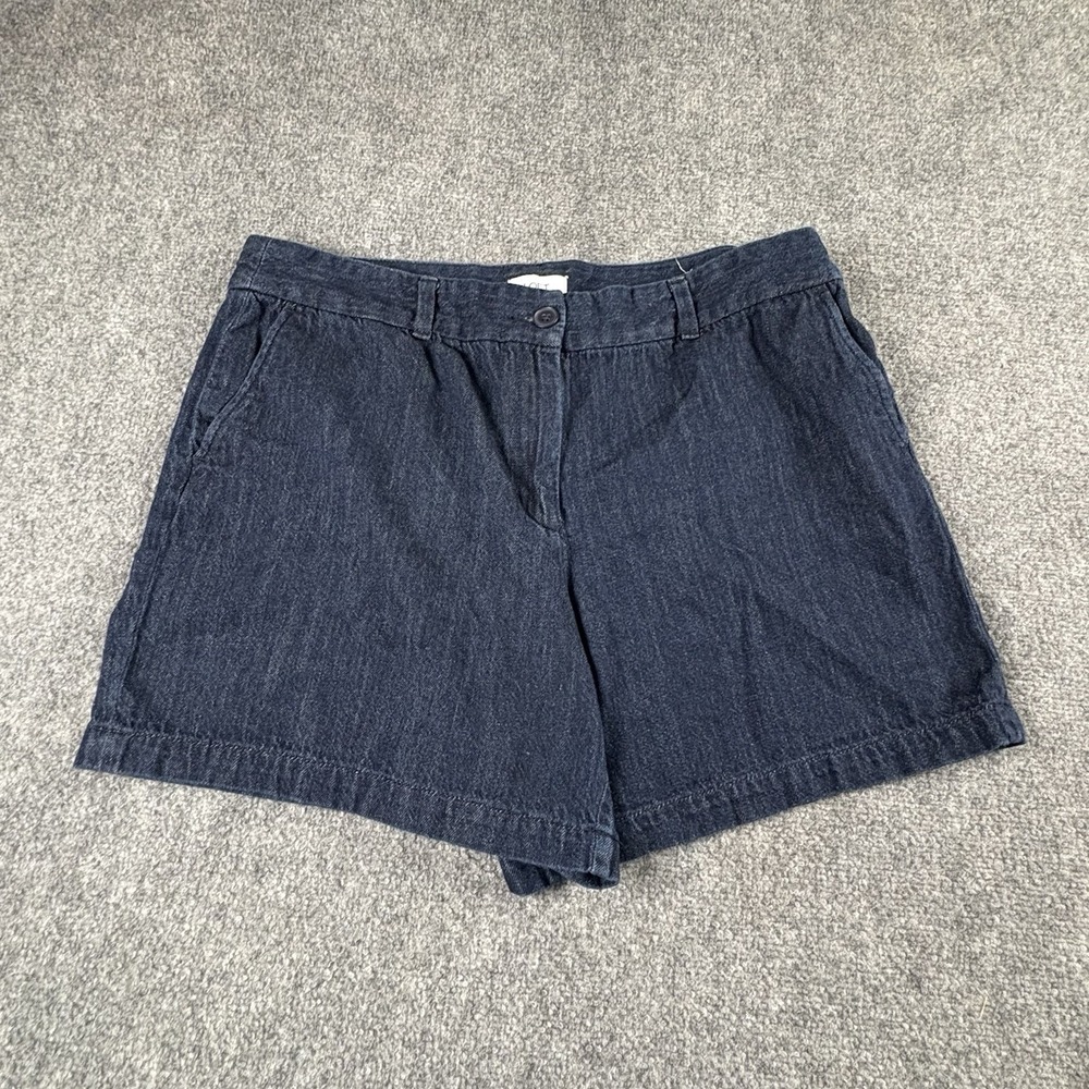 LOFT Outlet Shorts Women's 16‎ Blue Chambray Preppy Coastal Grandmother Resort